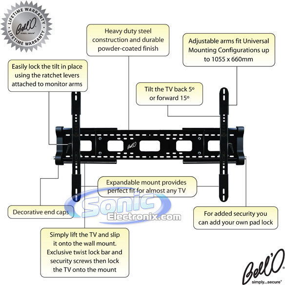 Bell'O 8335DB Flat Panel Wall Mount Image 2