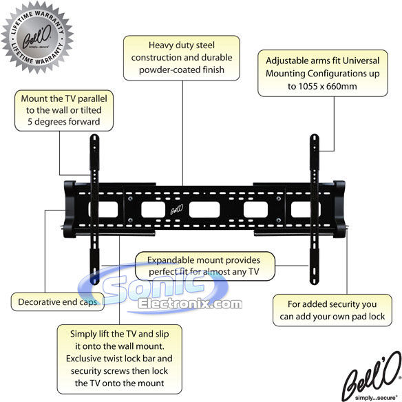 Bell'O 8330DB Flat Panel Wall Mount Image 2