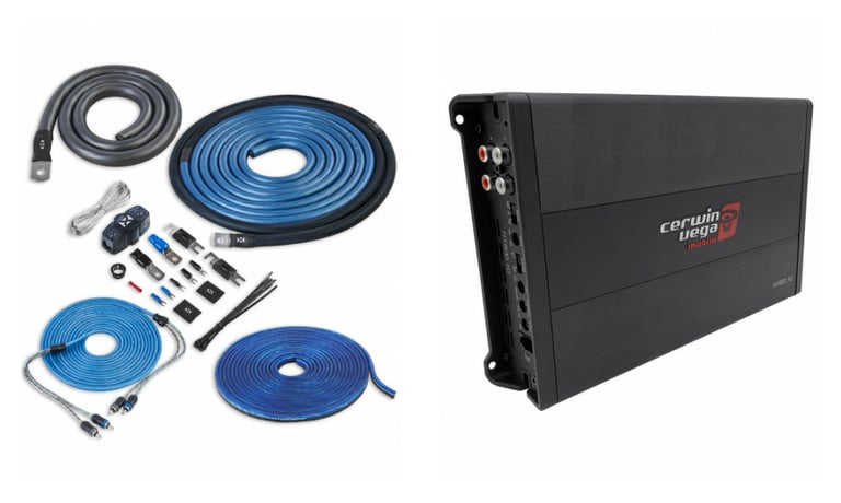 Cerwin-Vega H1500.1D with Amplifier Wiring Kit Image 1
