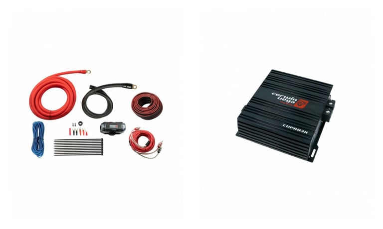 Cerwin-Vega CVPRO3K + Cerwin Vega CAK02 1/0 Gauge Amp Wiring Kit Image 1
