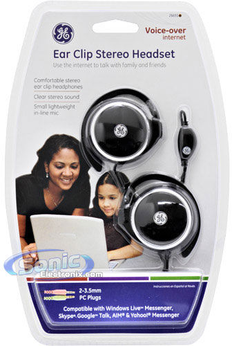 GE 26693 VoIP Stereo Earclips On-Ear Headphones Image 2