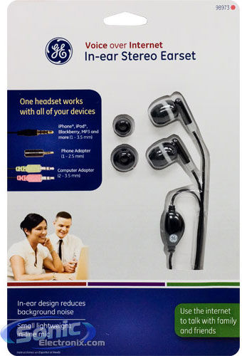 GE 98973 VoIP In-Ear Headset Headphones Image 2
