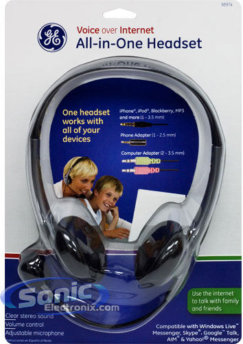 GE 98974 Voip Stereo Headset Headphones Image 2
