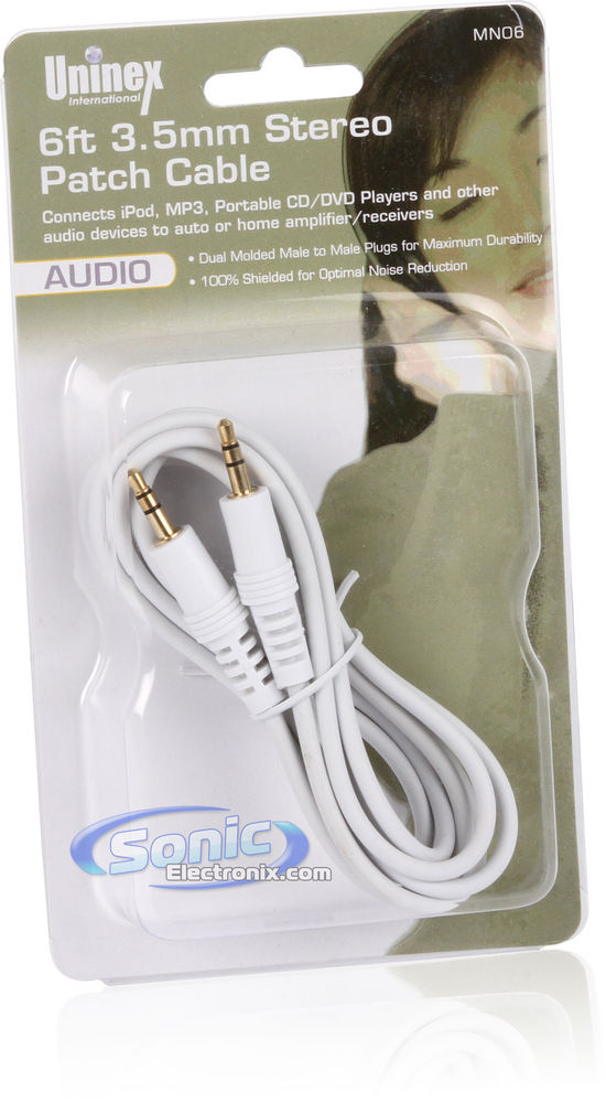 Uninex MN06 3.5mm to 3.5mm Aux Cable (White) Image 2