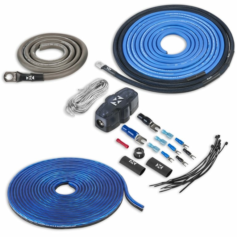 Kicker KXMA800.8 (48KXMA8008) + NVX XAPK4 4 Gauge Power Wiring Kit Image 2