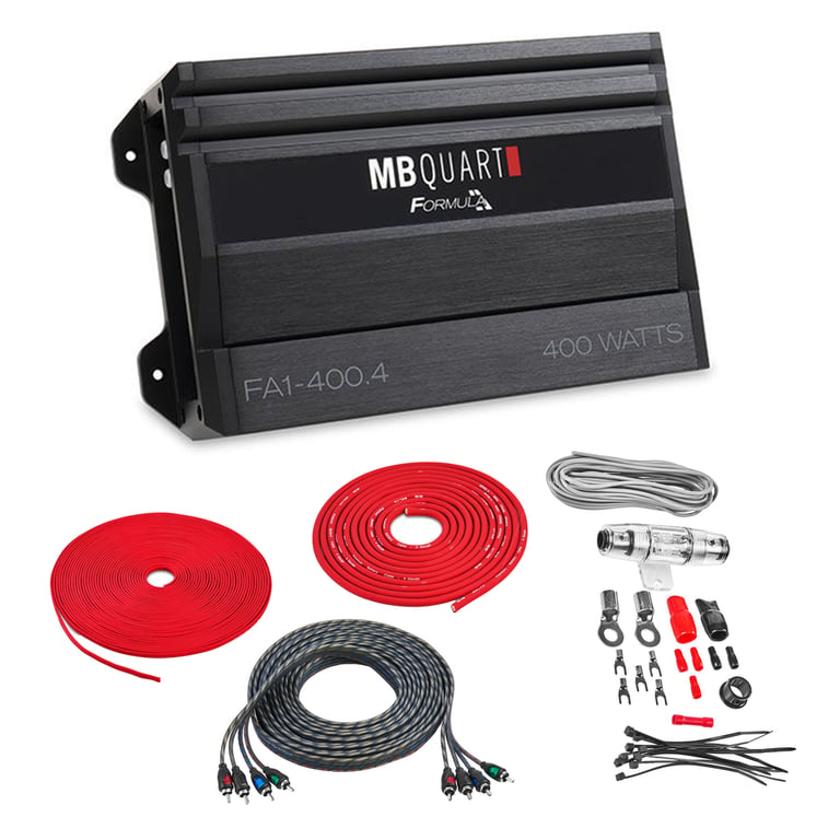 MB Quart FA1-400.4 + Belva BAK44 4 Gauge Amp Wiring Kit Image 1