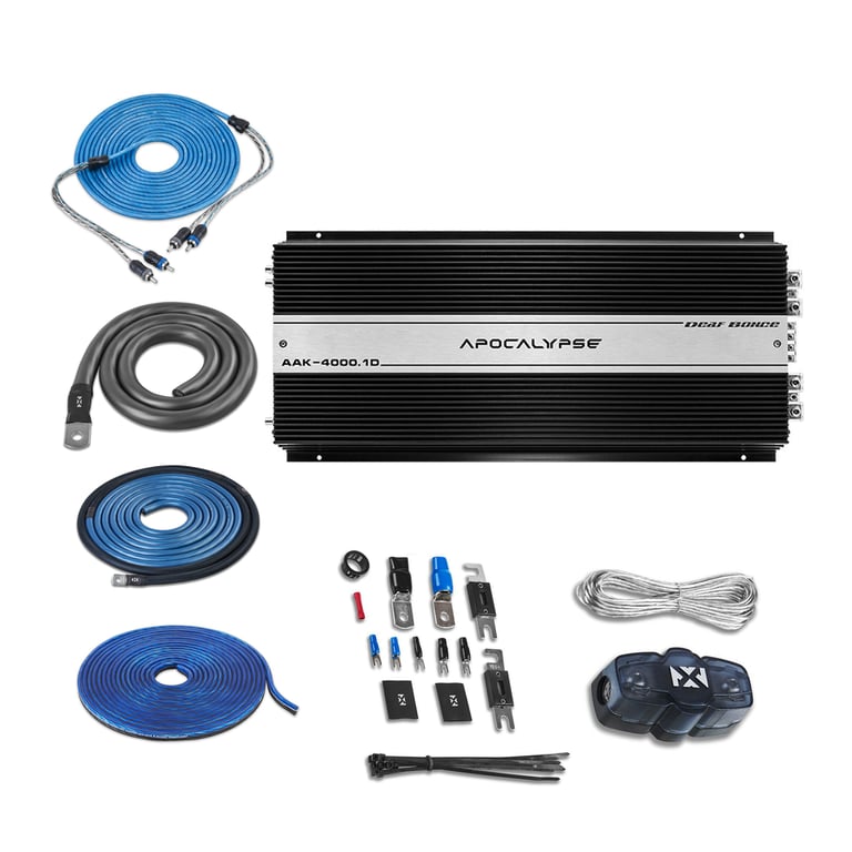 Deaf Bonce AAK4000.1D with Amplifier Wiring Kit Image 1