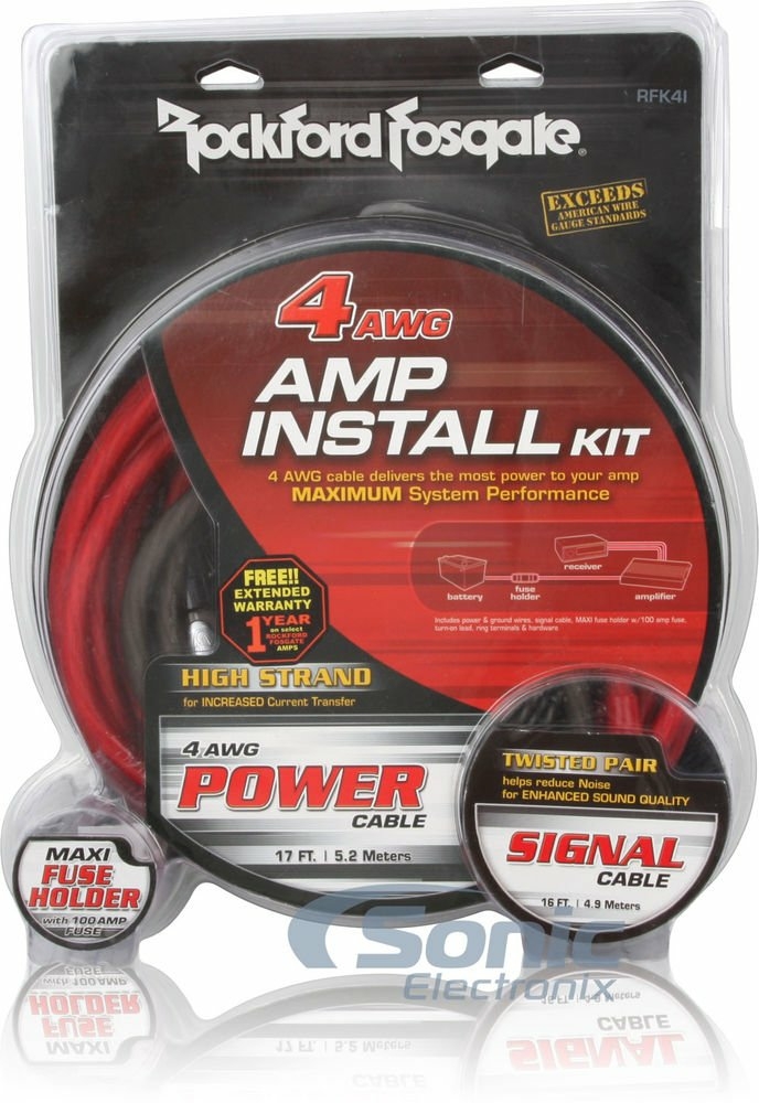 Rockford Fosgate Power T1500-1BDCP + Rockford Fosgate RFK4I 4 Gauge 2-Ch Amp Kit Image 8