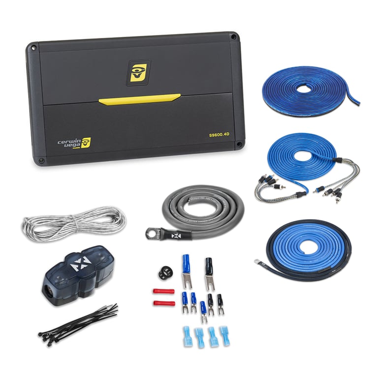 Cerwin Vega S9600.4D with NVX 4 Gauge Amp Kit Image 1