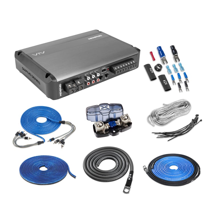 Memphis VIV400.4V2 + Premium NVX XKIT84 8 Gauge Amp Wiring Kit Image 1