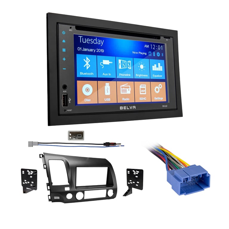 2006-2011 Honda Civic DX Trim Double DIN Bluetooth CD/DVD Car Stereo Upgrade Image 1