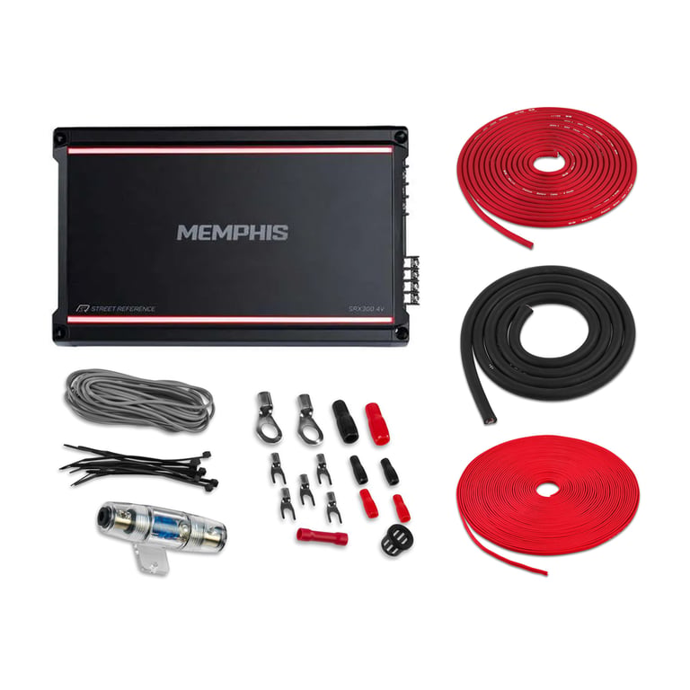 Memphis SRX300.4V with Amplifier Wiring Kit Image 1
