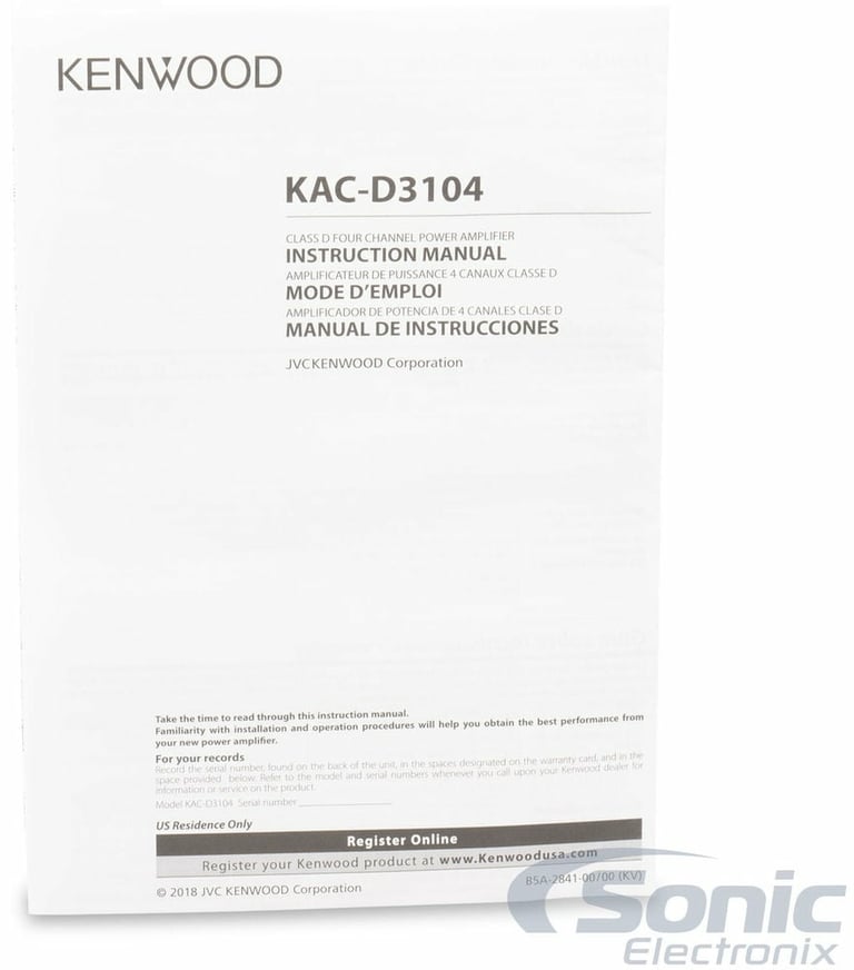 Kenwood KAC-D3104 with Amplifier Wiring Kit Image 19