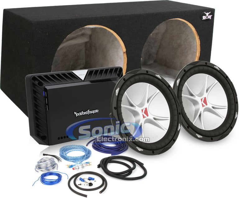 1600W Complete Rockford Fosgate + Kicker Bass Package Image 1