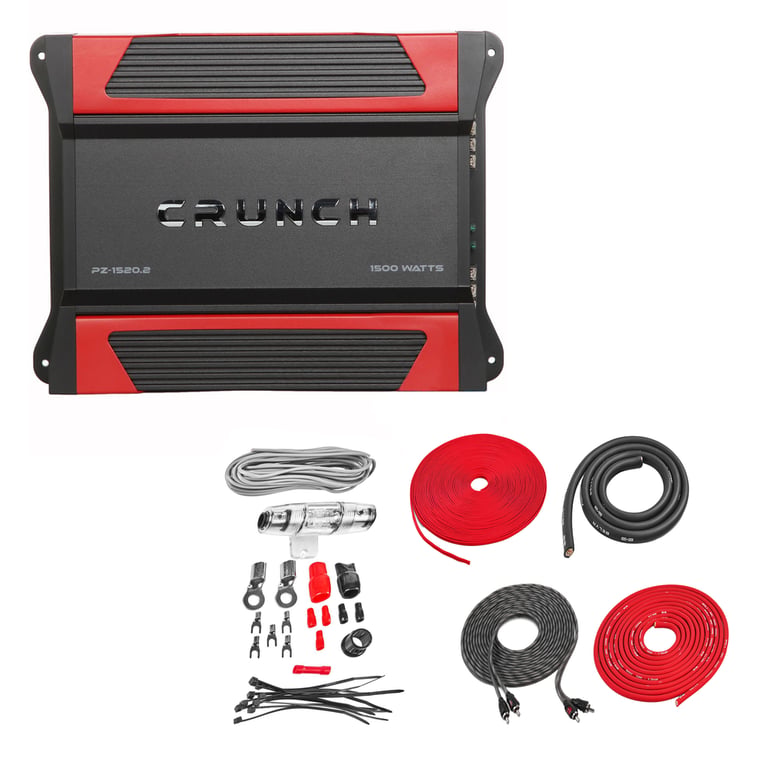 Crunch PZ-1520.2 with Amplifier Wiring Kit Image 1