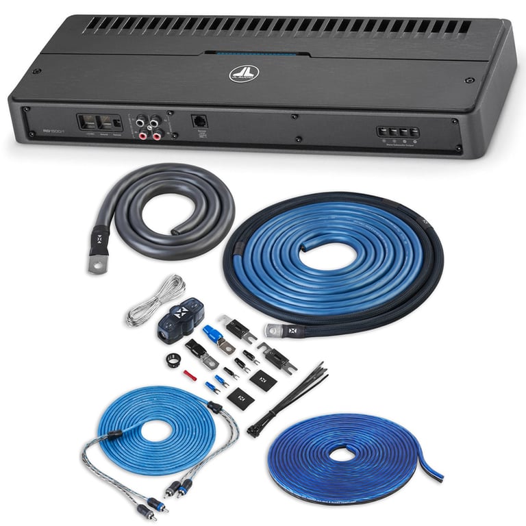 JL Audio RD1500/1 with Amplifier Wiring Kit Image 1