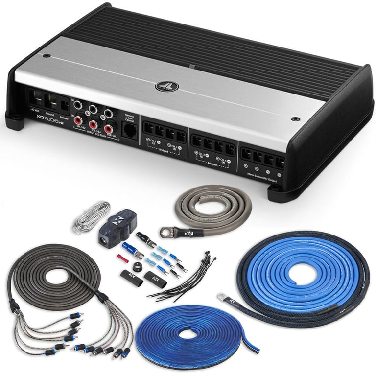 JL Audio XD700/5v2 with Amplifier Wiring Kit Image 1