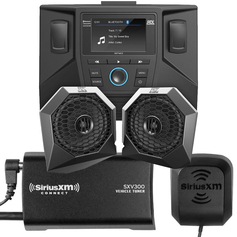 MTX Audio 100W 2 Speaker Polaris RZR Audio Package + FREE SiriusXM SXV - SYSTEM1 Image 1