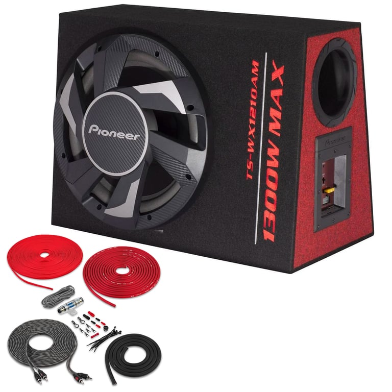 Pioneer TS-WX1210AM with Amplifier Wiring Kit Image 1