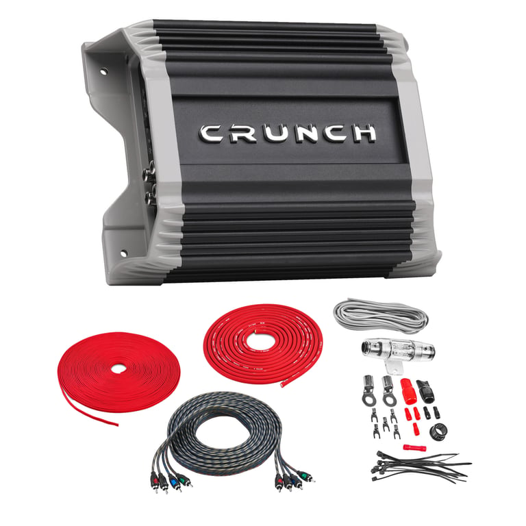 Crunch PZ2-1530.4D with Belva 4 Gauge Amp Kit Image 1