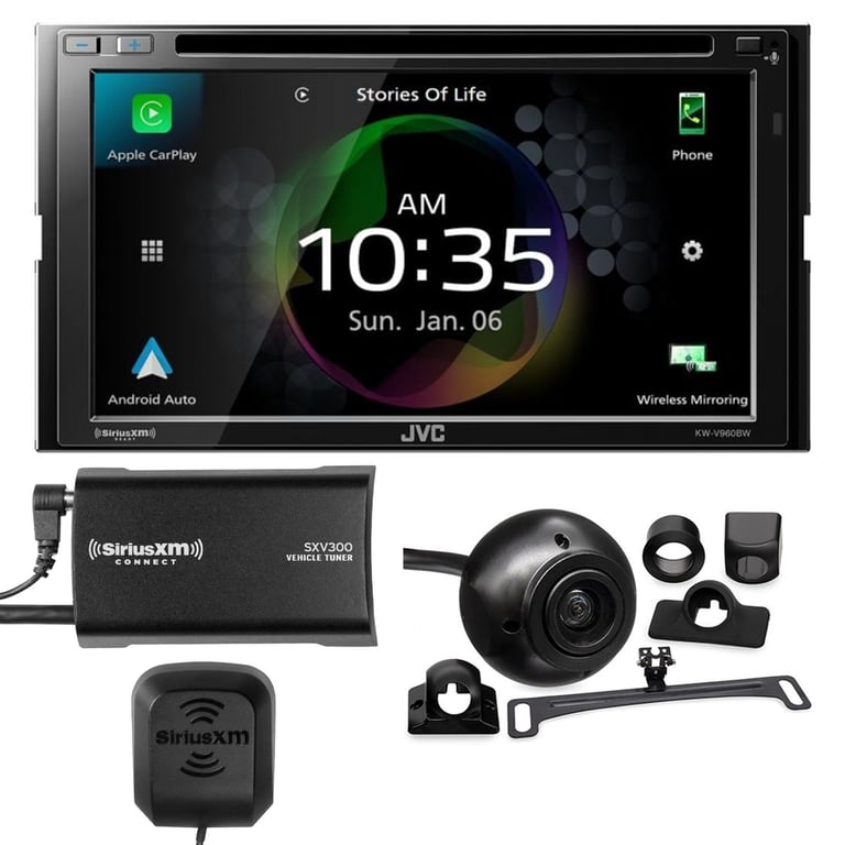 JVC KW-V960BW with Backup Camera and SiriusXM Tuner Image 1