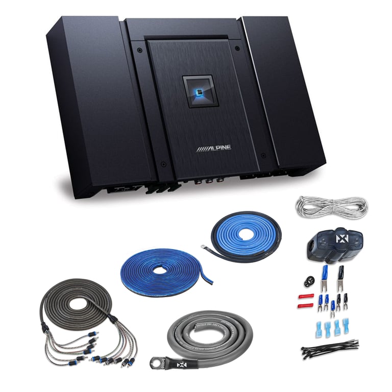 Alpine HDA-V90 with NVX 4 Gauge Amp Kit Image 1