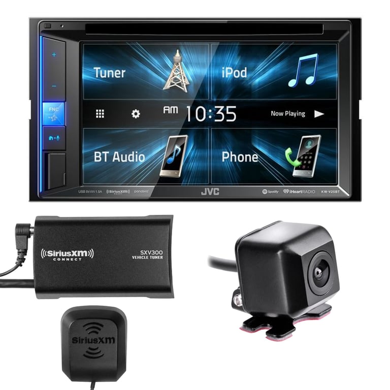 JVC KW-V25BT with Backup Camera and SiriusXM Tuner Image 1