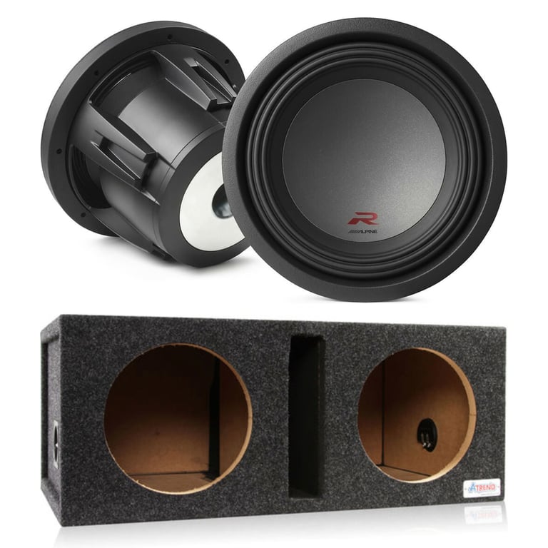 (2) Alpine R2-W12D2 with Ported Dual Enclosure Image 1