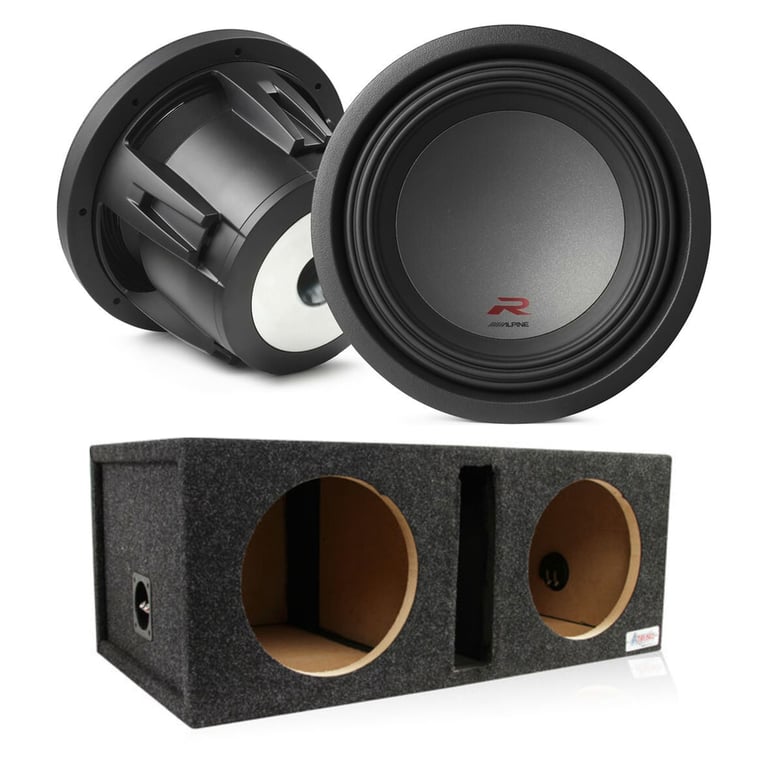 (2) Alpine R2-W10D4 with Ported Dual Enclosure Image 1