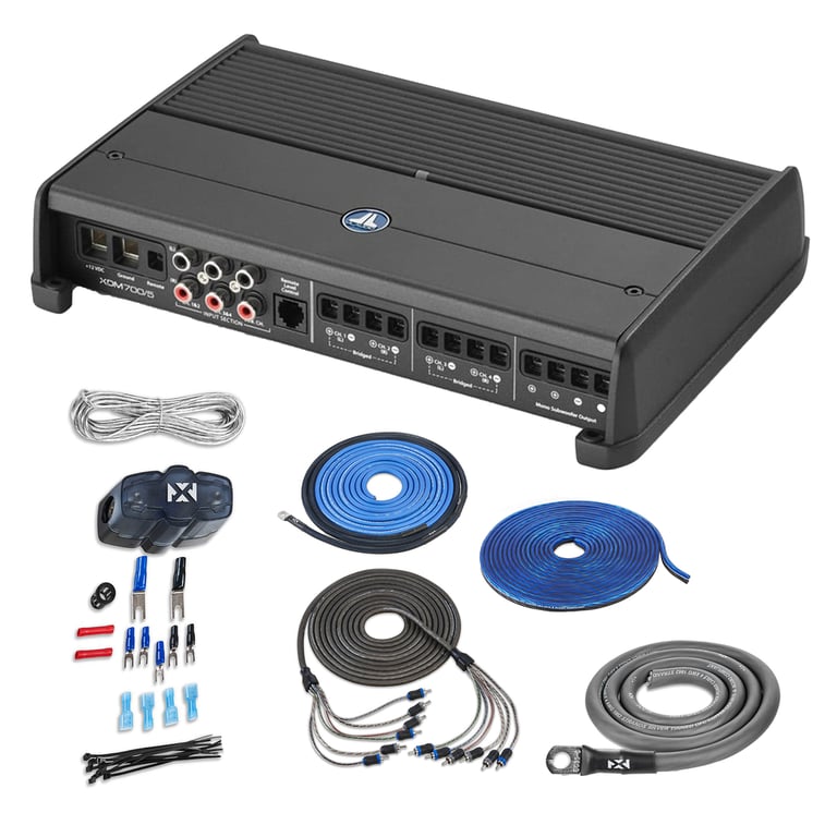 JL Audio XDM700/5 with Amplifier Wiring Kit Image 1