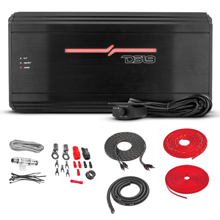 DS18 ZR1500.1D with Belva 4 Gauge Amp Kit Image 1
