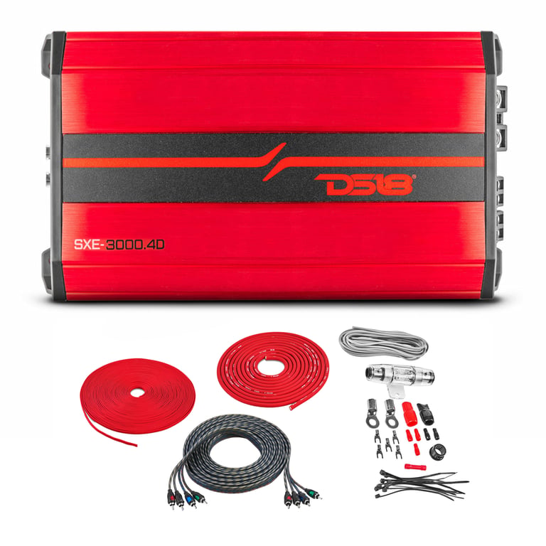DS18 SXE-3000.4D/RD with Amplifier Wiring Kit Image 1