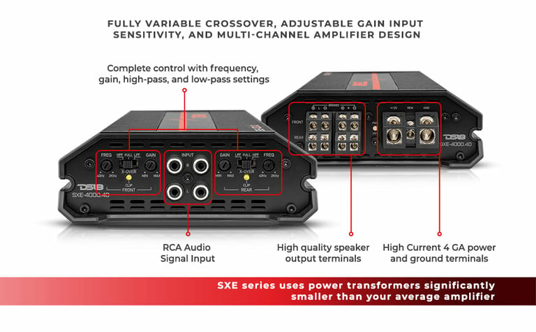 DS18 SXE-4000.4D/BK with Belva 4 Gauge Amp Kit Image 8
