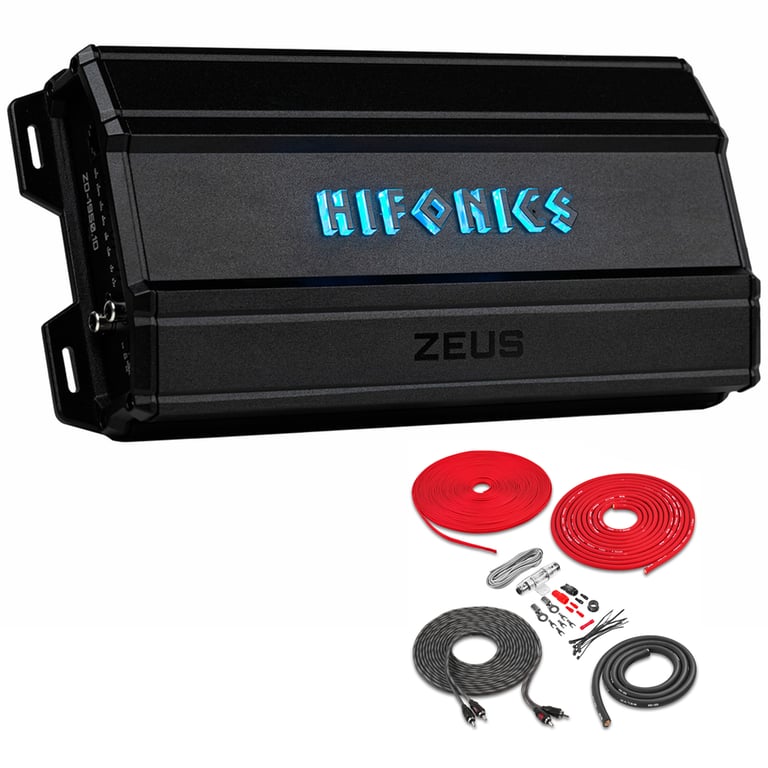 Hifonics ZD-1950.1D with Amplifier Wiring Kit Image 1