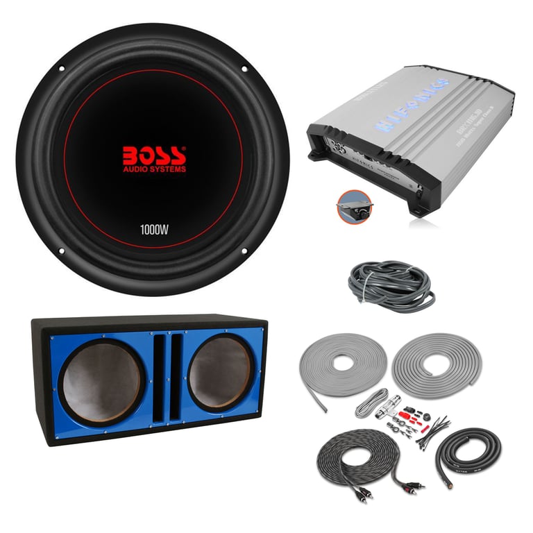 (2) Boss Audio CXX104DVC 10" 2000w Subwoofers+Vented Box+Mono Amplifier+Amp Kit Image 1
