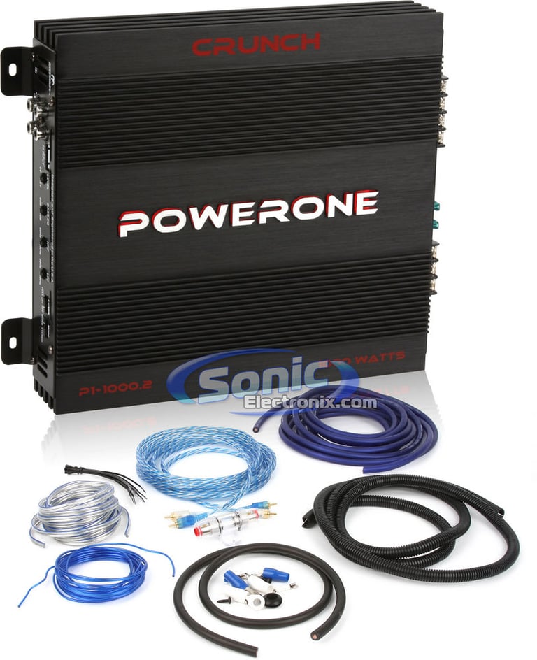Crunch P1 1000.2 + Amplifier Kit Image 1