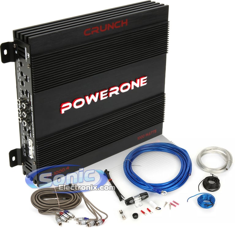 Crunch P1 1000.4 + Amplifier Kit Image 1