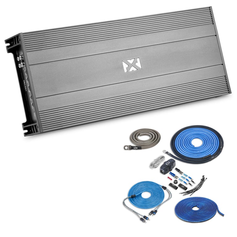 NVX NBA201 Amplifier + NVX 4 Gauge Premium Amp Wiring Kit Image 1