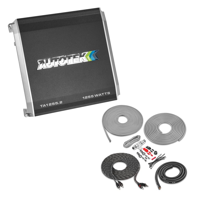 Autotek TA-1255.2 with Belva 4 Gauge Amp Kit Image 1