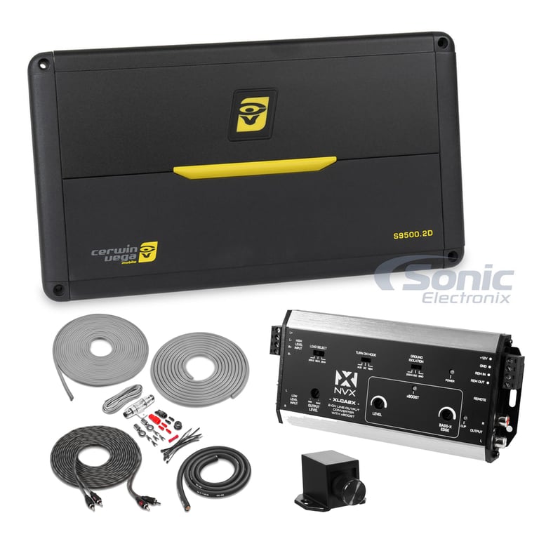 Cerwin Vega S9500.2D + NVX XLCA2 Line-Output-Converter + Amp Kit Image 1