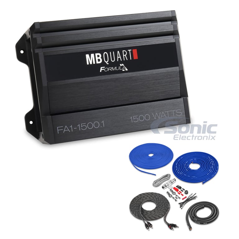 MB Quart FA1-1500.1 + FREE 4 Gauge Wiring Kit Image 1
