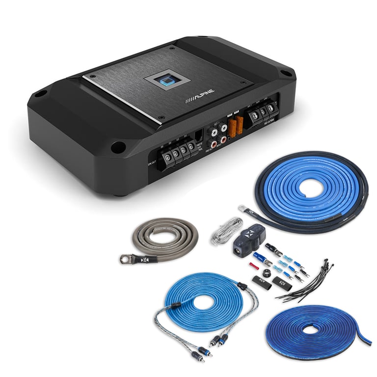 Alpine R2-A75M with NVX 4 Gauge Amp Kit Image 1