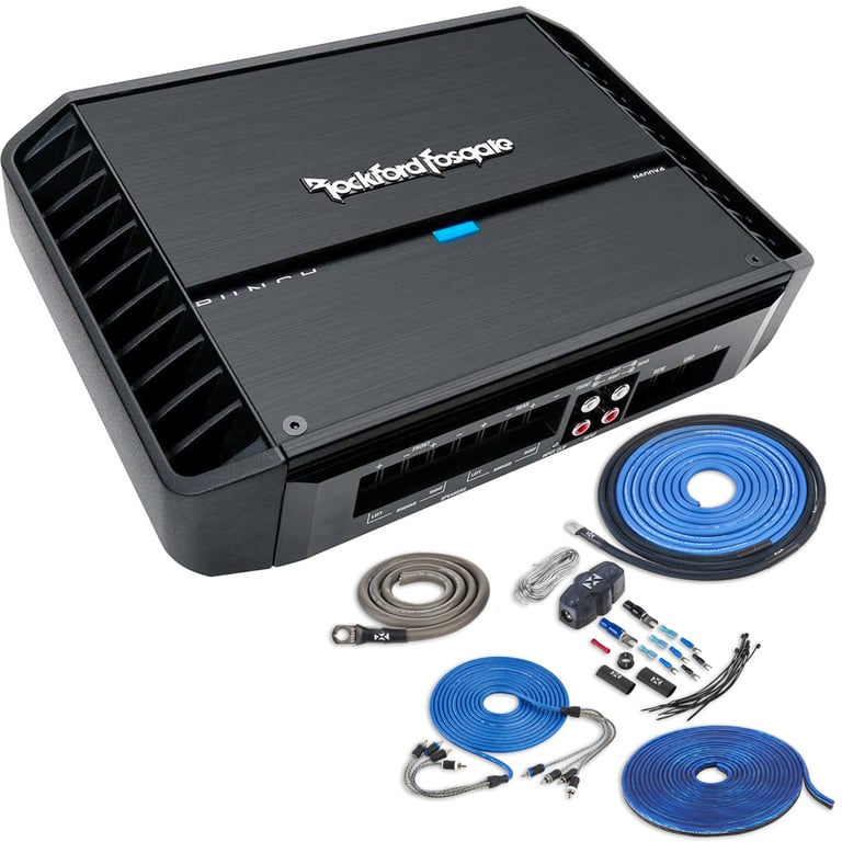 Rockford Fosgate Punch P400X4 with Amplifier Wiring Kit Image 1