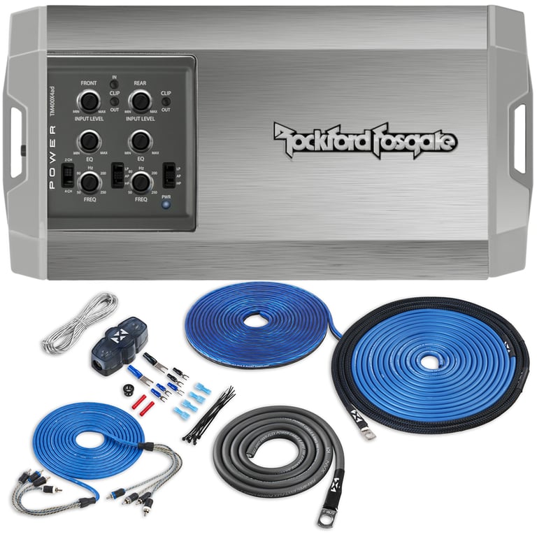 Rockford Fosgate Power TM400X4ad with Amplifier Wiring Kit Image 1