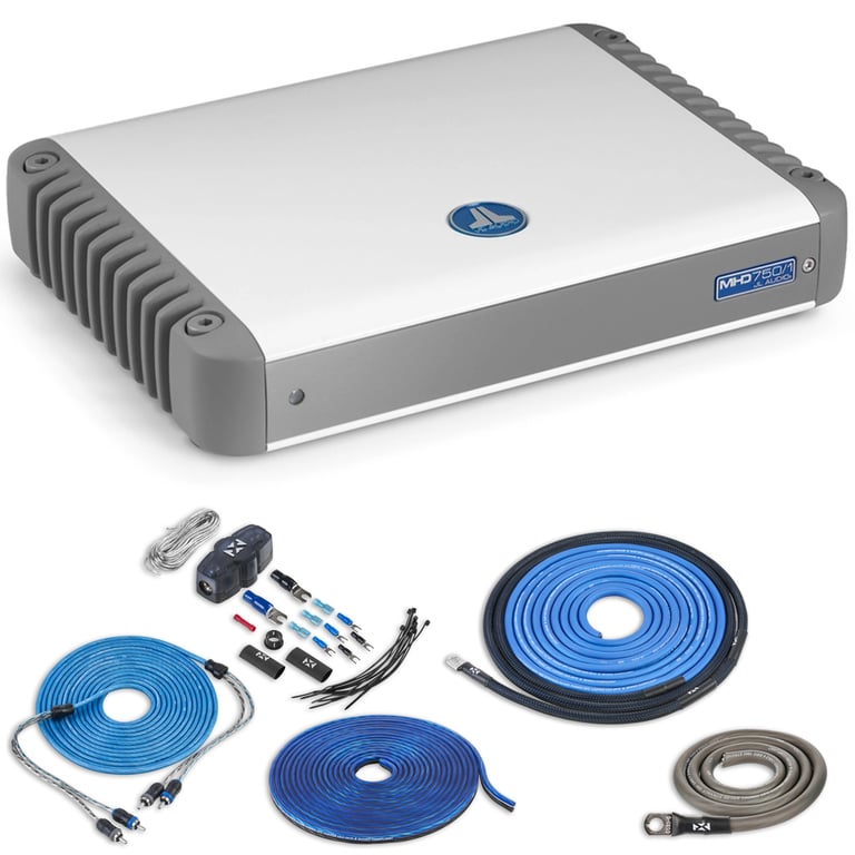 JL Audio MHD750/1 with Amplifier Wiring Kit Image 1