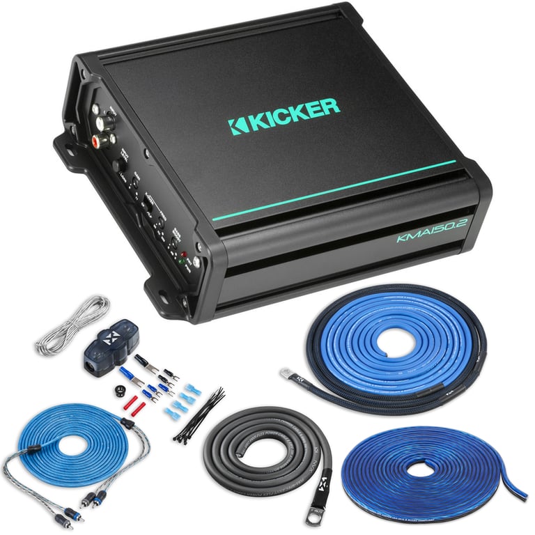 Kicker KMA150.2 (48KMA1502) with Amplifier Wiring Kit Image 1