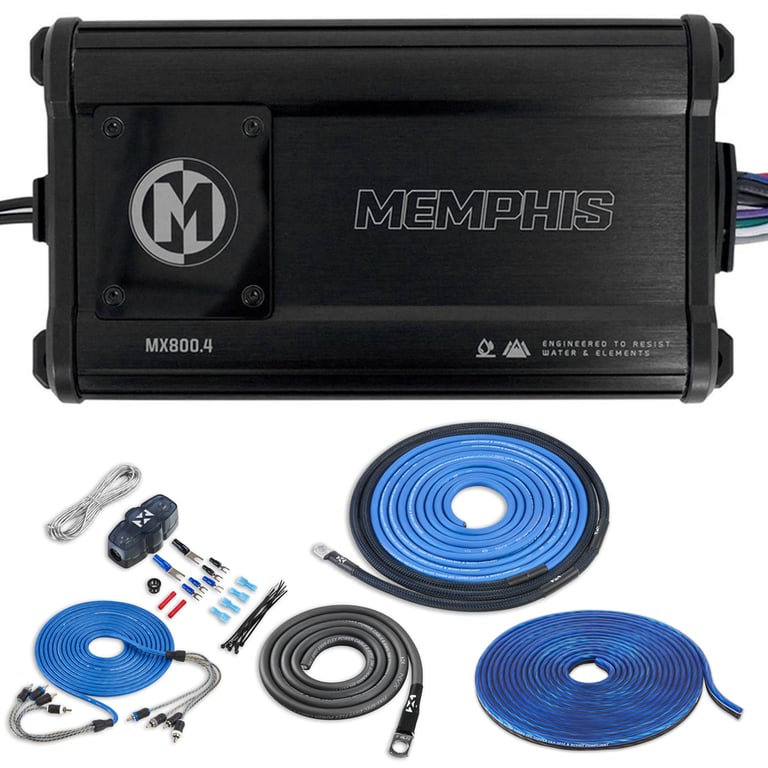 Memphis MX800.4 with Amplifier WIring Kit Image 1