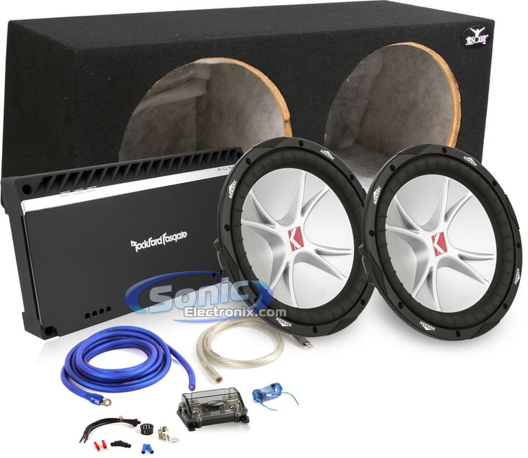 1600W Complete Rockford Fosgate + Kicker Bass Package Image 1