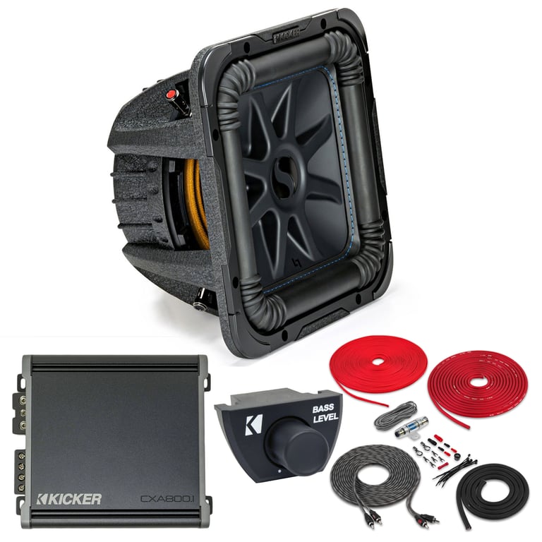 Kicker Solo-Baric L7S122 (44L7S122) + Amp with Remote Bass and Installation Kit Image 1