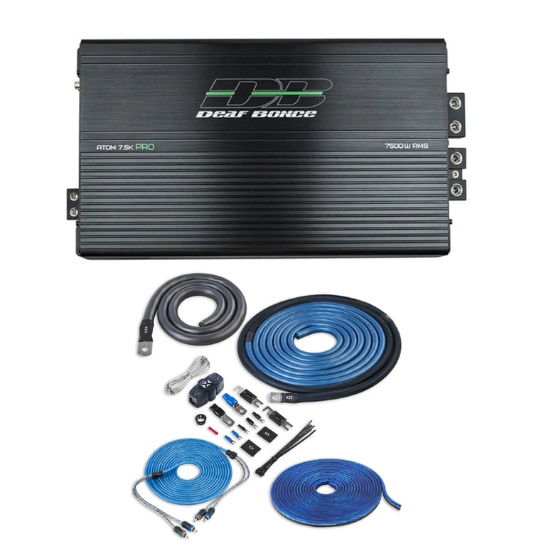 Deaf Bonce Apocalypse Atom 7.5K Pro with NVX 1/0 Gauge Amp Kit Image 1